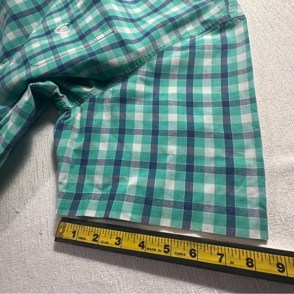 Chaps Easy Care Men's Blue and Green Checkered Shirt 3XL - Picture 11 of 14